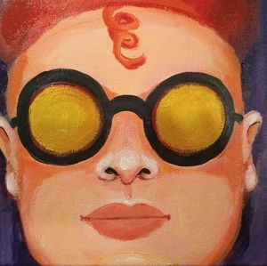 Painting original acrylic art on canvas board